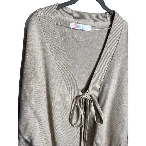 NEW Free People Solar Sweater Set Size Large Tan Sand Dollar Wide Leg Cardigan - Picture 8 of 14